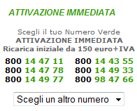 Attiva ora il tuo numero verde!